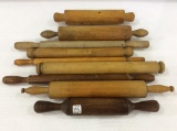 Lot of 9 Various Wood Rolling PIns