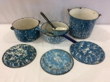 Lot of 8 Blue & White Porcelainware Pieces