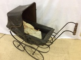 Vintage Baby Buggy w/ 2 Composition Dolls