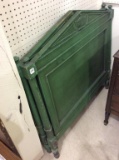 Green Paint Wood Single Bed-Head & Foot