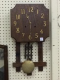 Hanging Keywind Mission Oak Clock