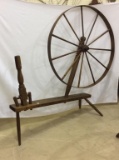 Lg. Primitive Spinning Wheel