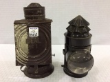 Lot of 2 Primitive Kerosene Lanterns-One