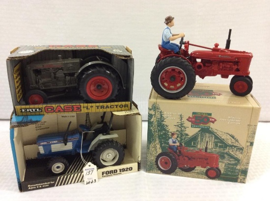 Lot of 3-1/16th Scale Die Cast  Tractors in Boxes