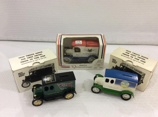 Lot of 3 Truck Banks in Boxes Including