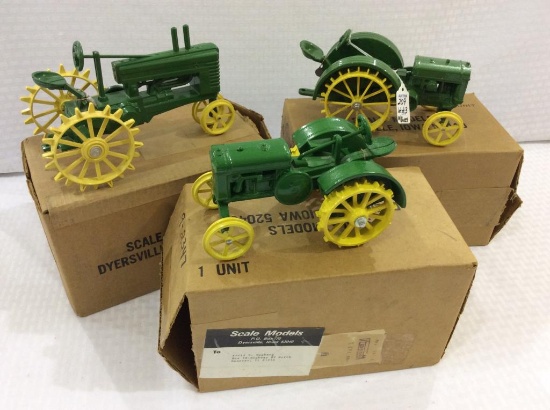Lot of 3-1/6th Scale Iron Wheel John Deere Toy