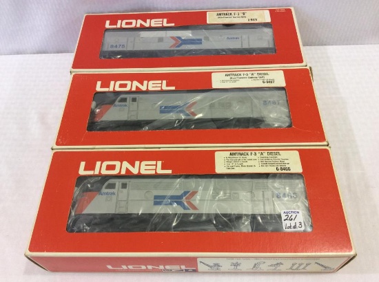 Lot of 3 Lionel Amtrack O Scale  in Boxes