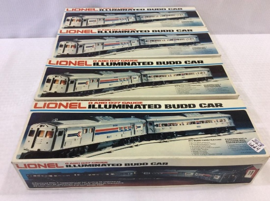 Lot of 4 Lionel O & O27 Gauge Illuminated Budd