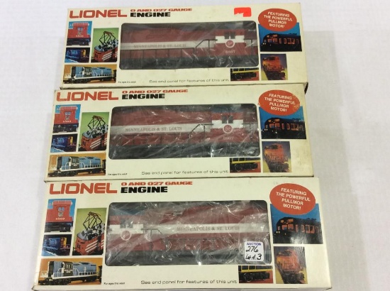 Lot of 3 Lionel O & O27 Gauge Minneapolis &