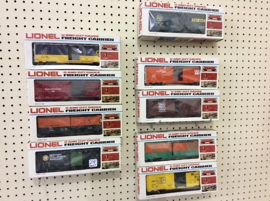 Lot of 9 Lionel 0 & 027 Gauge Freight Carrier Cars