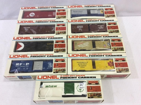 Lot of 9 Lionel O & 027 Gauge Train Cars in Boxes