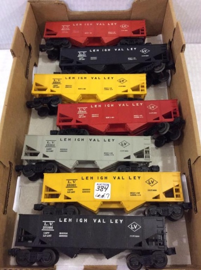 Lot of 7 Lionel Lehigh Valley Train Cars-