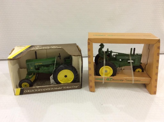 Lot of 2 John Deere 1/16th Scale Tractors by Ertl