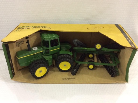 John Deere Die Cast 1/16th Scale Tractor & Disk by