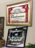Lot of 2 Wall Hanging Budweiser Adv. Beer Mirrors