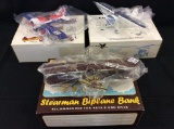Lot of 3 Die Cast Airplane Banks in Boxes