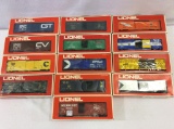 Lot of 13 Lionel Box Cars in Boxes Including