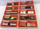 Lot of 10 Lionel Train Cars in Boxes