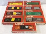 Lot of 9 Lionel Box Cars in Boxes