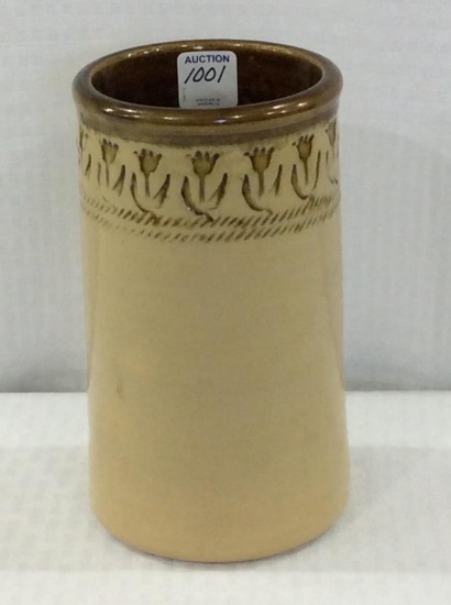 Decorated Pottery Vase-Bottom Marked