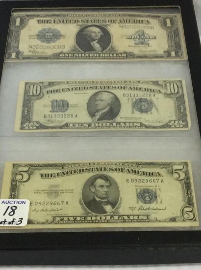 Lot of 3 Paper Currency w/ Blue Seal