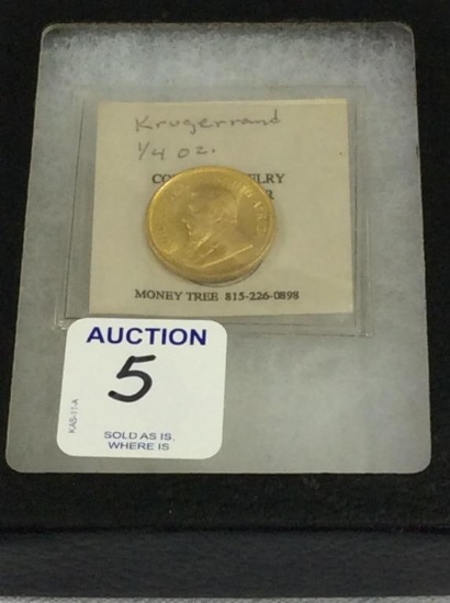 1/4 OZ Gold Krugerand 1982 Coin