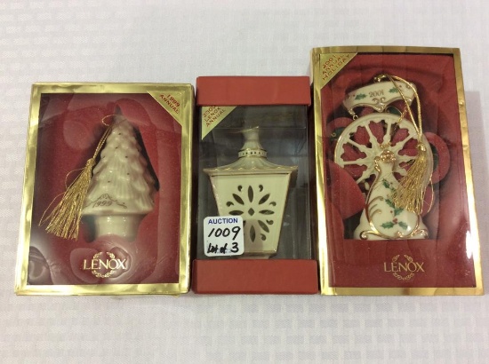 Lot of 3 Lenox Christmas Ornaments in Original