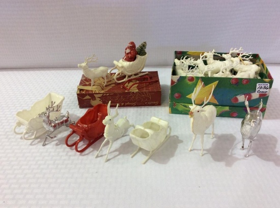 Group of Vintage Plastic Christmas Pieces