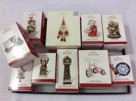 Lot of 10 Hallmark Keepsake Ornaments in Boxes