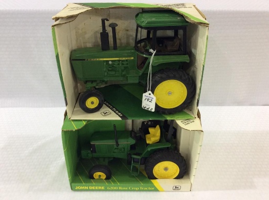 Lot of 2 Ertl John Deere 1/16th Scale Tractors in