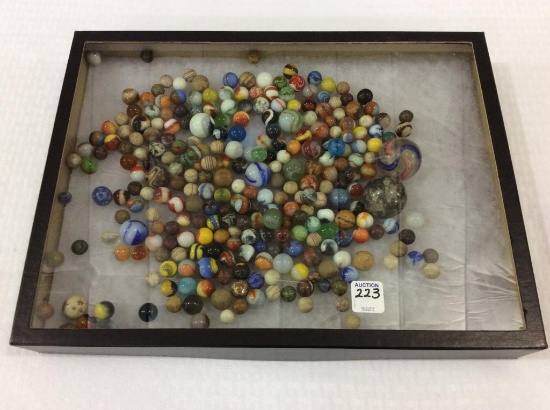 Group of Marbles Including 2 Lg. Marbles