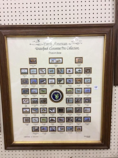 Framed North American Waterfowl Cloisonne