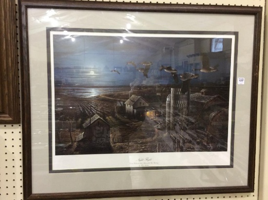 Lg. Framed Terry Redlin Print-"Night Flight"-