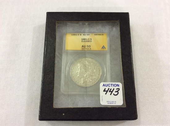 1881-0 Morgan Silver Dollar-Graded AU 50