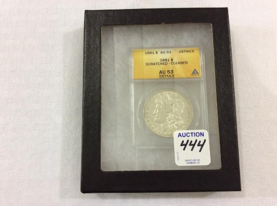 1881 Morgan Silver Dollar-Graded AU 53