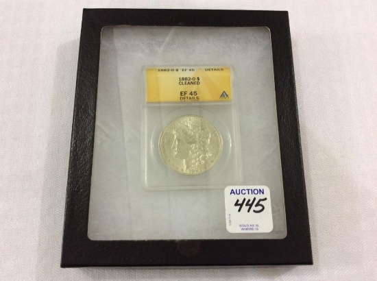 1882-O Morgan Silver Dollar-Graded EF 45