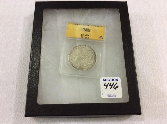 1883-S Morgan Silver Dollar-Graded EF40
