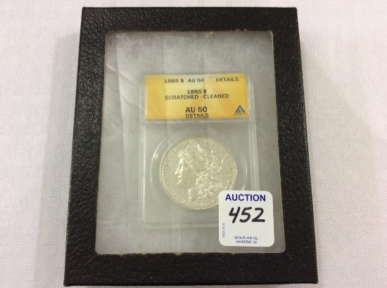 1885 Morgan Silver Dollar-Graded AU 50