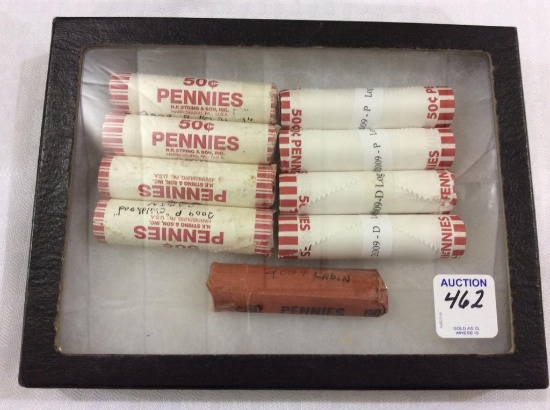 Lot of 9 UNC-2009 P & D Rolls of