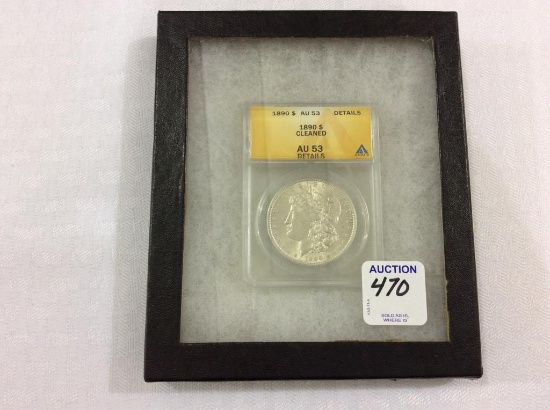 1890 Morgan Silver Dollar-Graded AU 53