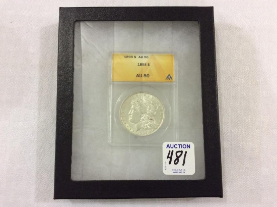 1898  Morgan Silver Dollar-Graded AU 50