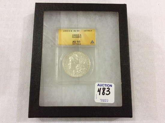 1900-S  Morgan Silver Dollar-Graded AU 55