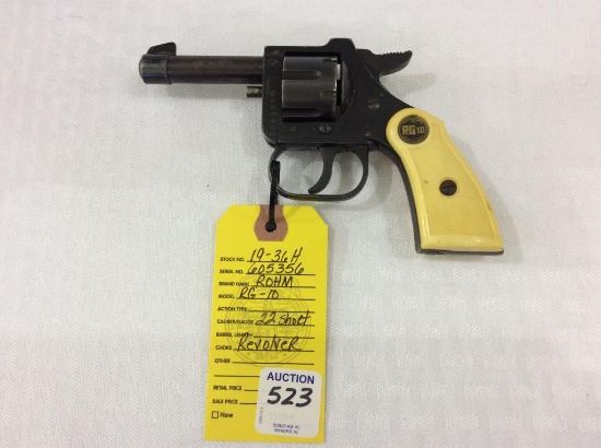 Rohm RG-10 22 Short Revolver  SN-605356  (19-36H