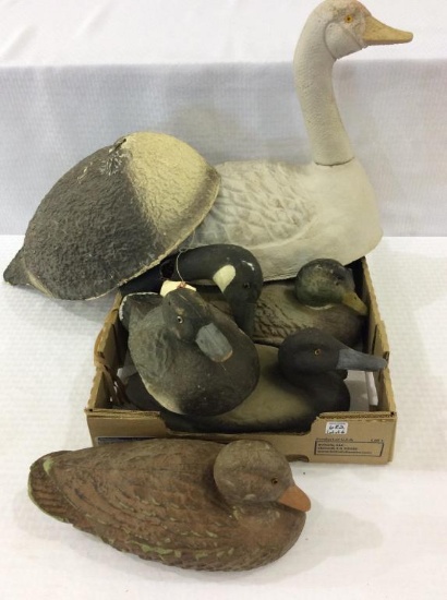 Lot of 4 Fiber Paper Mache Decoys &