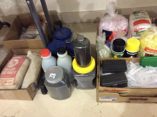 Group of Lead Shot & Box of Pistol Wads