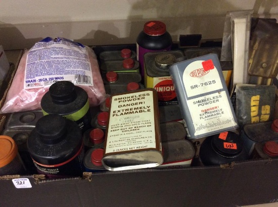 Lg. Box of Gun Powder & Gun Related