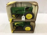 Lot of 2 Ertl John Deere 1/16th Scale Tractors