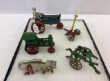 Lot of 5 Iron & Metal Toys Including Farmall