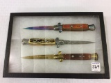 Lot of 3 Push Button Knives