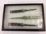 Lot of 3 Push Button Knives (Showcase Not